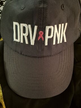 DRV PNK Embroidered Baseball Cap - Black with Pink Ribbon